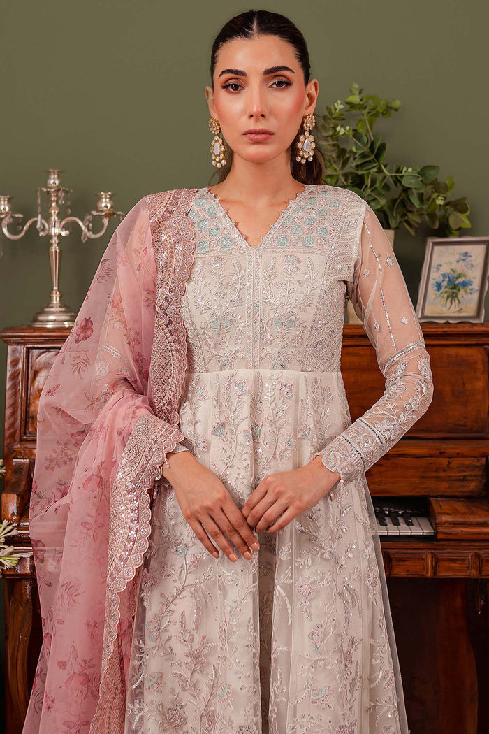 Farasha Luxury Formal Embroidered Net Unstitched 3Pc Suit - Isabel
