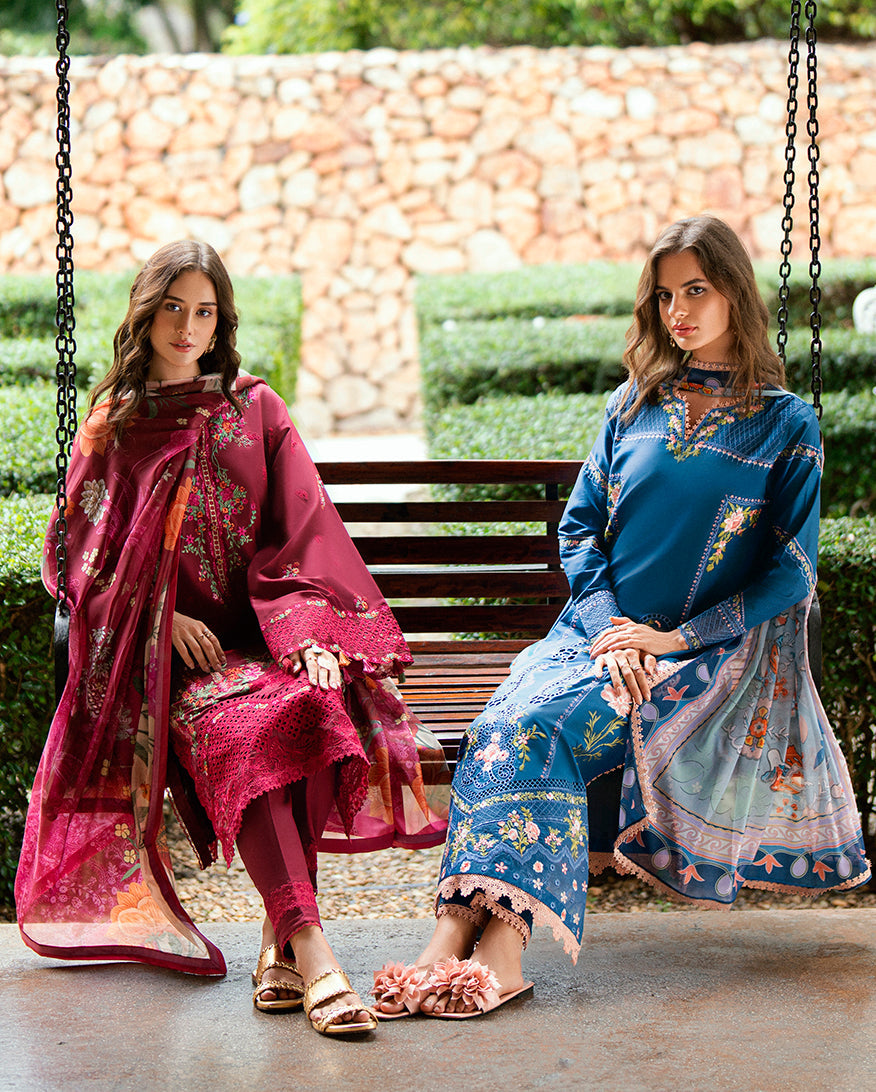 Roheenaz Reverie Embroidered Lawn Unstitched 3Pc Suit RNZ2501A Isoria