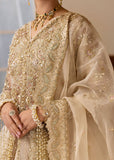 Sadaf Fawad Khan Siraa Embroidered Organza Unstitched 3Pc Suit - Ivory Celeste