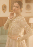 Sadaf Fawad Khan Siraa Embroidered Organza Unstitched 3Pc Suit - Ivory Celeste