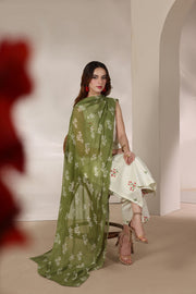 Feathers The Imperial Bloom Printed Lawn Unstitched 3Pc Suit Ivory Olive-FT651