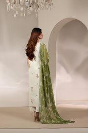 Feathers The Imperial Bloom Printed Lawn Unstitched 3Pc Suit Ivory Olive-FT651