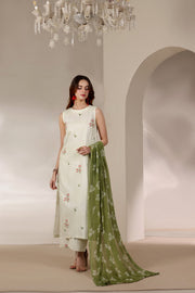 Feathers The Imperial Bloom Printed Lawn Unstitched 3Pc Suit Ivory Olive-FT651