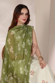 Feathers The Imperial Bloom Printed Lawn Unstitched 3Pc Suit Ivory Olive-FT651