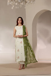 Feathers The Imperial Bloom Printed Lawn Unstitched 3Pc Suit Ivory Olive-FT651