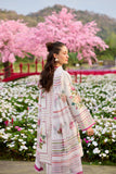 Farasha Summer Co Ords Printed Lawn Unstitched 3Pc Suit - Ivory Threads