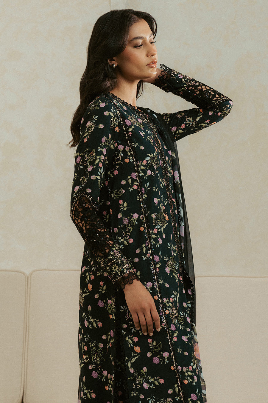 Ayzel Amore Embroidered Unstitched Lawn 3Pc Suit - JADE