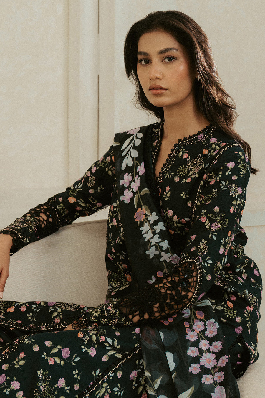 Ayzel Amore Embroidered Unstitched Lawn 3Pc Suit - JADE