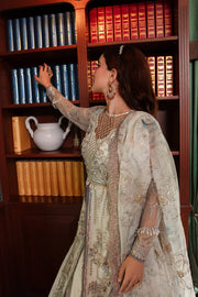 Alif by AJR Couture Embroidered Net Unstitched 3Pc Suit - JEWEL