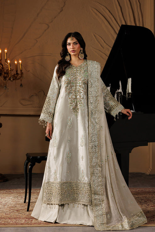Emaan Adeel Celeste Embroidered Mesoury Unstitched 3Pc Suit - JEWEL
