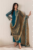 Zarif Bayaan Embroidered Luxury Chiffon Unstitched 3Pc Suit - JHEEL