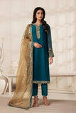 Zarif Bayaan Embroidered Luxury Chiffon Unstitched 3Pc Suit - JHEEL