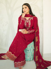 Faiza Faisal Mayal Festive Pret Embroidered Raw Silk 3Pc Suit - JINAN