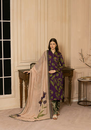 Feathers Dewdrop Unstitched Digital Printed Lawn 3Pc Suit JISR-FT447
