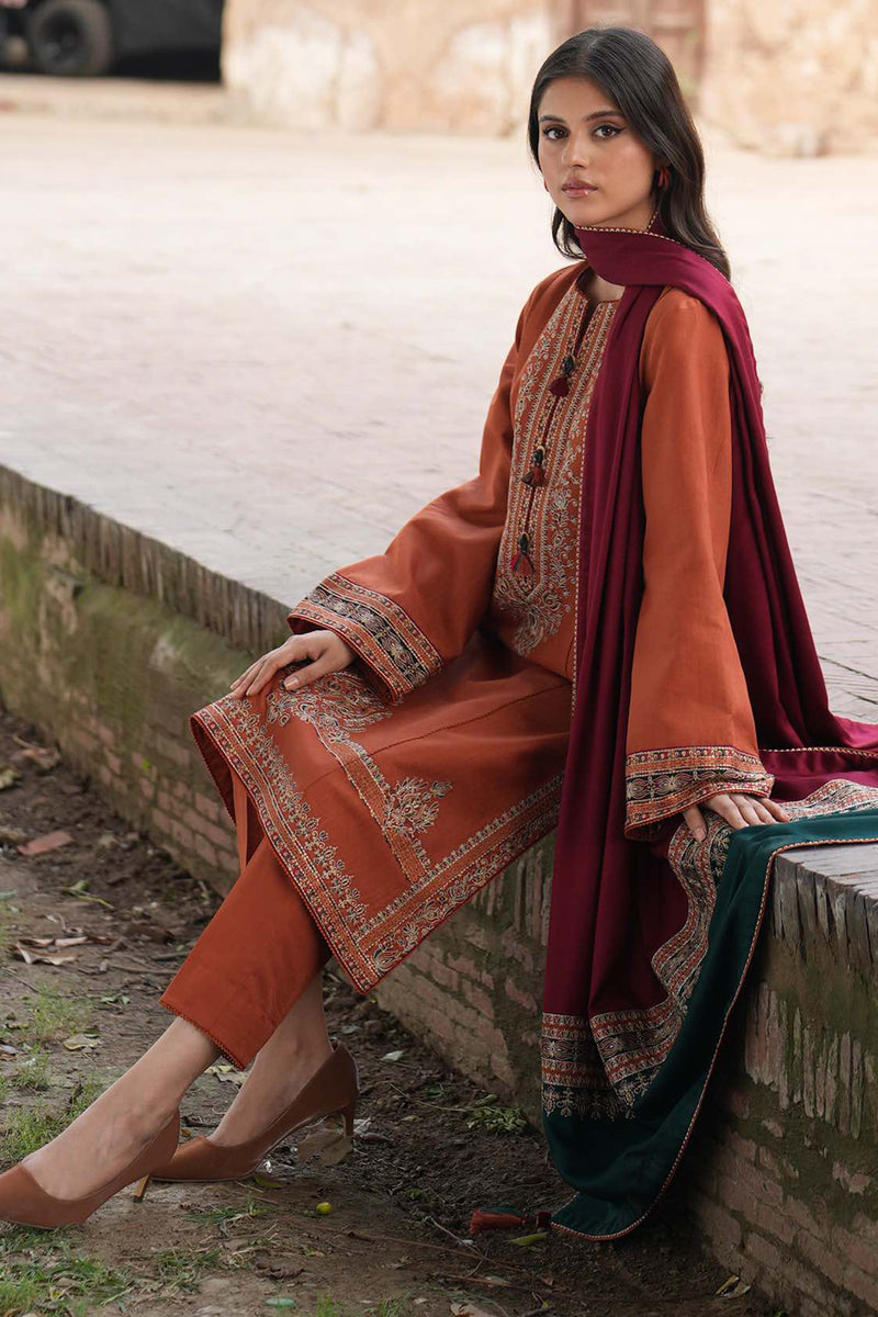 Delia by Jazmin Embroidered Khaddar Unstitched 3Pc Suit DW'24 D9