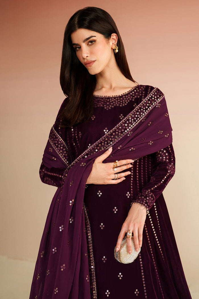 Jazmin Velvet Vogue Unstitched Embroidered 3Pc Suit VVF-D-01