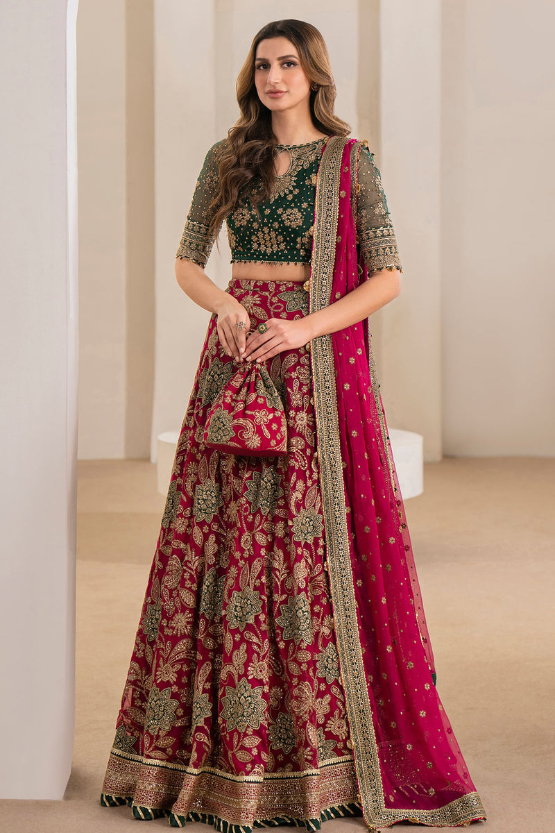 Jazmin Wedding Formal Embroidered Chiffon Unstitched 3Pc Suit WF'24-03