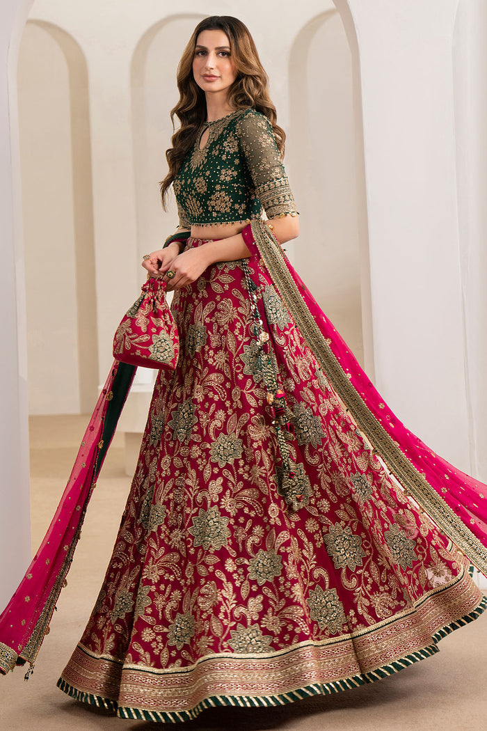 Jazmin Wedding Formal Embroidered Chiffon Unstitched 3Pc Suit WF'24-03