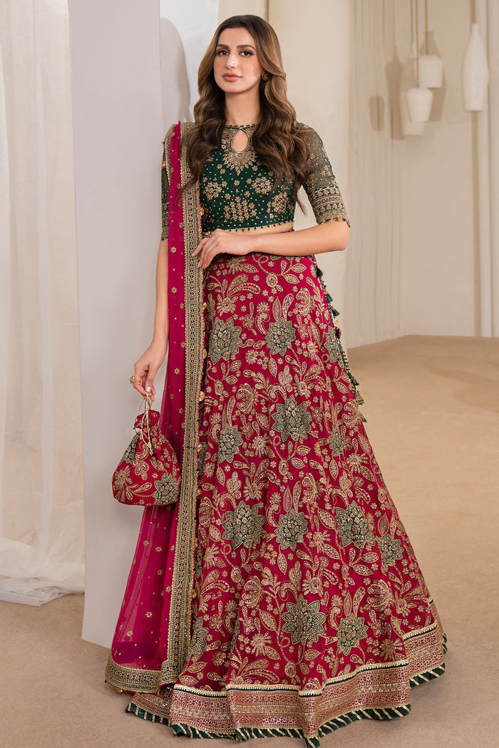 Jazmin Wedding Formal Embroidered Chiffon Unstitched 3Pc Suit WF'24-03