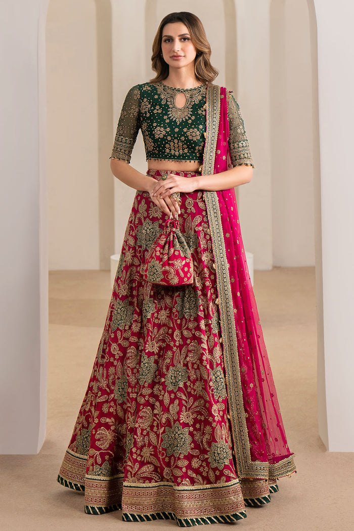 Jazmin Wedding Formal Embroidered Chiffon Unstitched 3Pc Suit WF'24-03