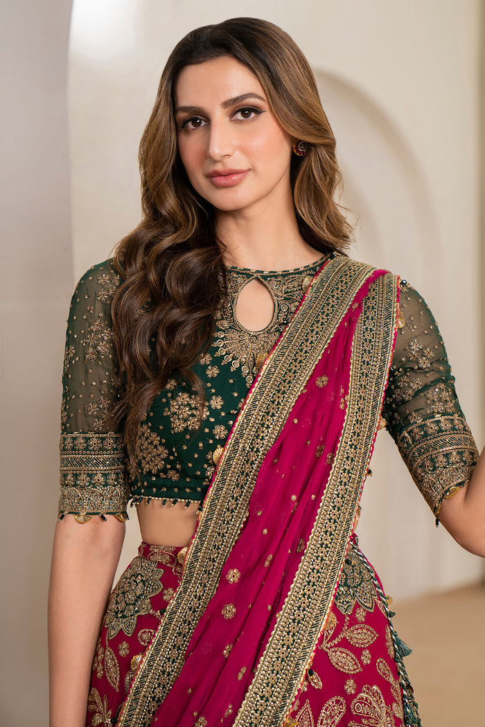 Jazmin Wedding Formal Embroidered Chiffon Unstitched 3Pc Suit WF'24-03
