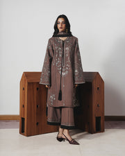 Jugnu Lahore Womenswear Embroidered Karandi Unstitched 3Pc Suit - JABAH