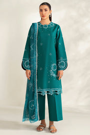 Farasha Summer Weaves Embroidered Lawn Unstitched 3Pc Suit - Jade Dazzle