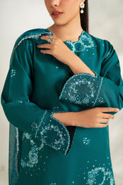 Farasha Summer Weaves Embroidered Lawn Unstitched 3Pc Suit - Jade Dazzle