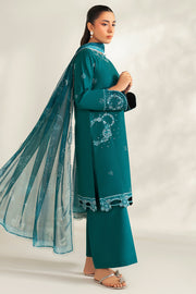 Farasha Summer Weaves Embroidered Lawn Unstitched 3Pc Suit - Jade Dazzle
