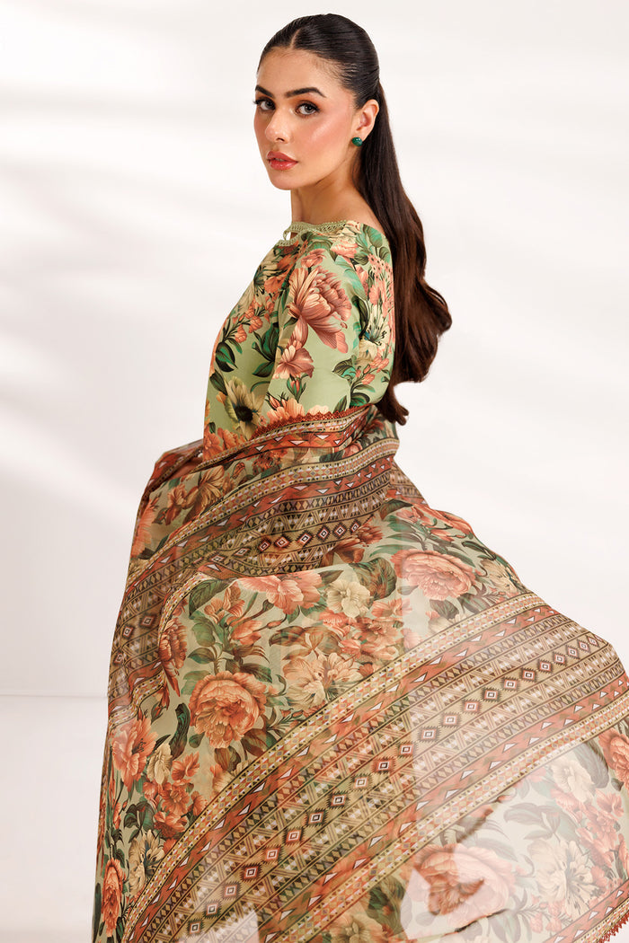 Farasha Summer Essentials Embroidered Lawn Unstitched 3Pc Suit - Jade Dome