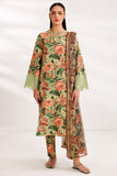 Farasha Summer Essentials Embroidered Lawn Unstitched 3Pc Suit - Jade Dome