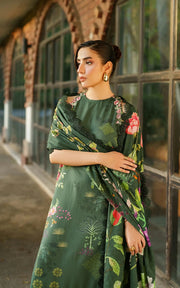 Asifa & Nabeel Meraki Embroidered Viscose Unstitched 3Pc Suit - Jade Dusk