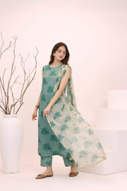 Feathers Premium House of Petals Unstitched Lawn 3Pc Suit Jade Junction-FT754