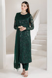 Farasha Fiorella Embroidered Chiffon Unstitched 3Pc Suit - JADE MAJESTY