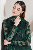 Farasha Fiorella Embroidered Chiffon Unstitched 3Pc Suit - JADE MAJESTY