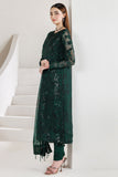 Farasha Fiorella Embroidered Chiffon Unstitched 3Pc Suit - JADE MAJESTY