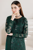 Farasha Fiorella Embroidered Chiffon Unstitched 3Pc Suit - JADE MAJESTY