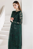 Farasha Fiorella Embroidered Chiffon Unstitched 3Pc Suit - JADE MAJESTY