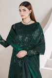 Farasha Fiorella Embroidered Chiffon Unstitched 3Pc Suit - JADE MAJESTY