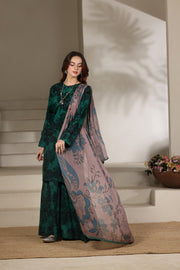 Feathers The Imperial Bloom Printed Lawn Unstitched 3Pc Suit Jade Shadow-FT654