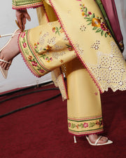 Jugnu Lahore The Reserved View Embroidered Cotton Unstitched 3Pc Suit - Jahan