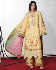 Jugnu Lahore The Reserved View Embroidered Cotton Unstitched 3Pc Suit - Jahan