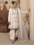 Hemstitch Embroidered Raw Silk Ready to Wear 3Pc Suit - Jahanara