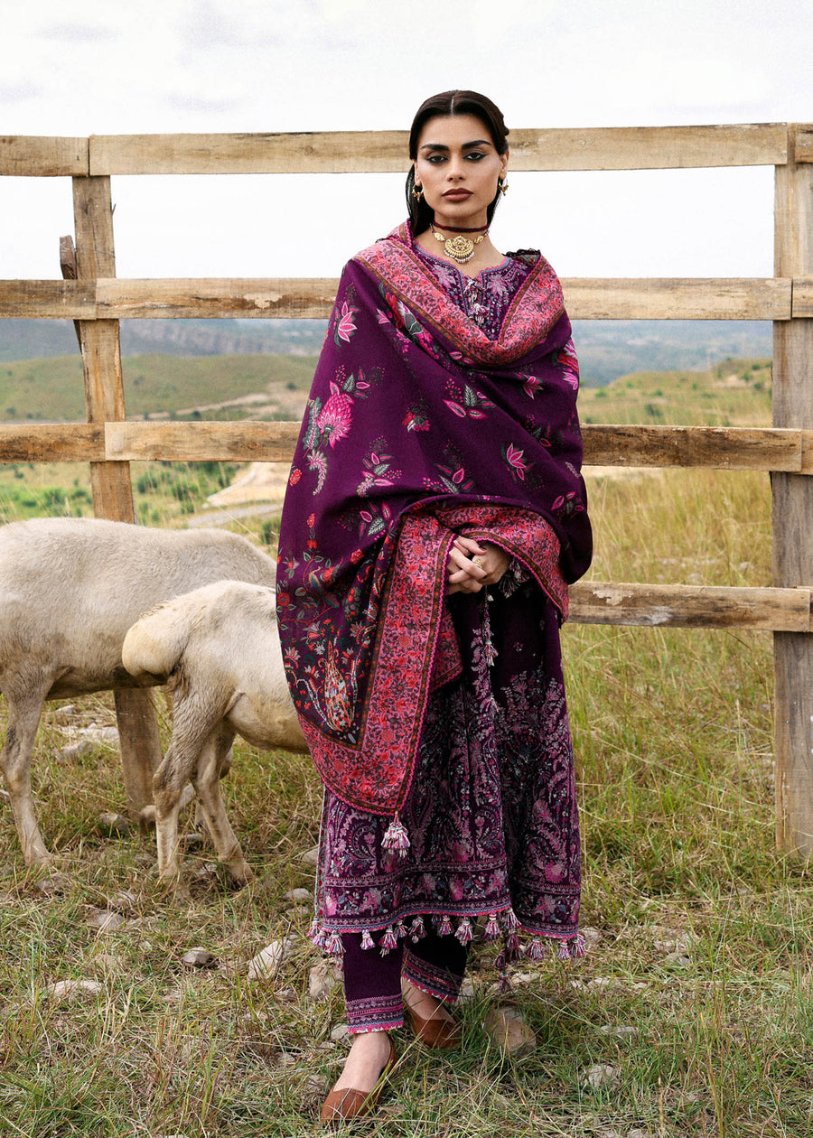 Hussain Rehar Embroidered Khaddar Unstitched 3Pc Suit - Jamni