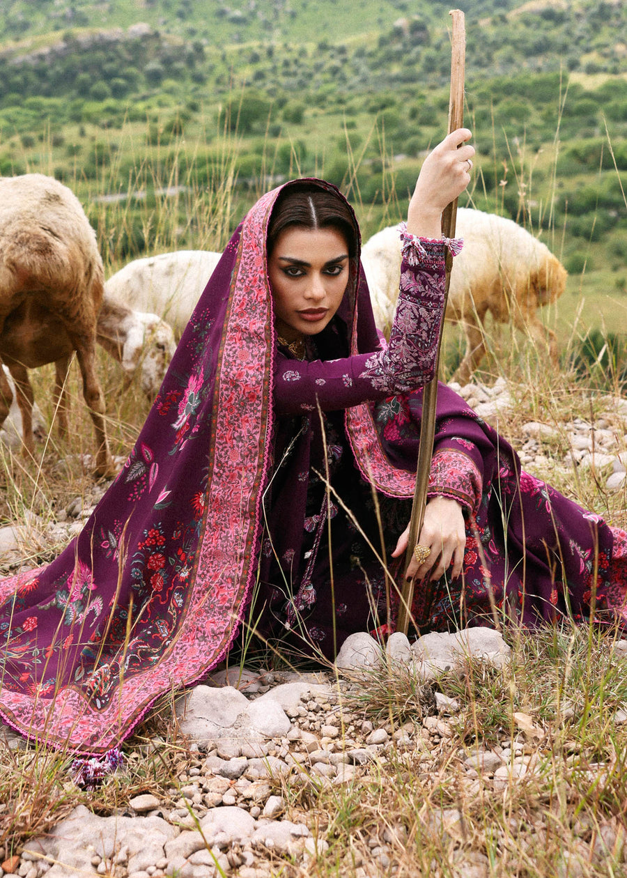 Hussain Rehar Embroidered Khaddar Unstitched 3Pc Suit - Jamni