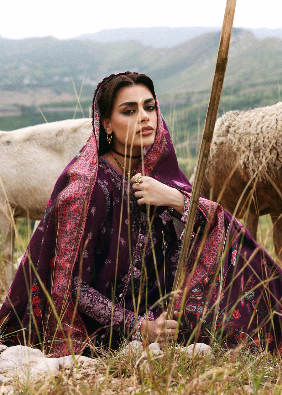 Hussain Rehar Embroidered Khaddar Unstitched 3Pc Suit - Jamni