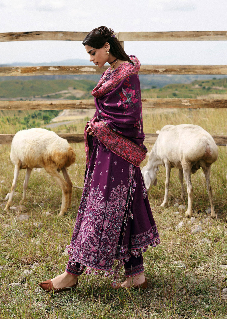 Hussain Rehar Embroidered Khaddar Unstitched 3Pc Suit - Jamni
