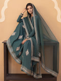 Hemstitch Embroidered Raw Silk Ready to Wear 3Pc Suit - Jasmine