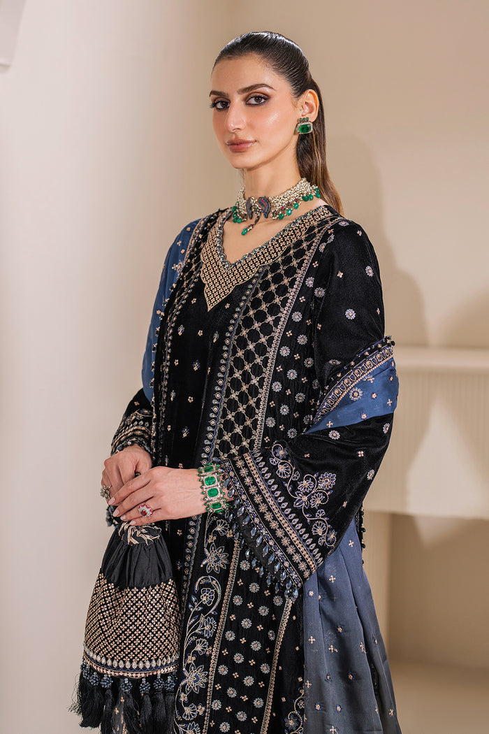 Baroque Exclusive Formal Embroidered Velvet Unstitched 3Pc Suit UF-755