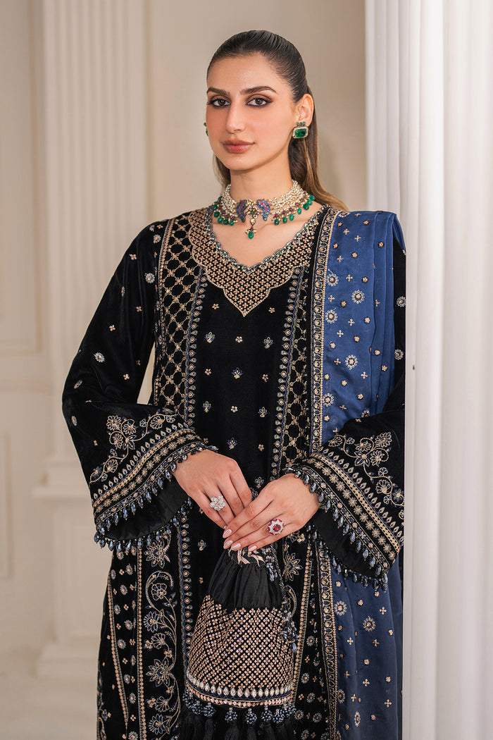 Baroque Exclusive Formal Embroidered Velvet Unstitched 3Pc Suit UF-755